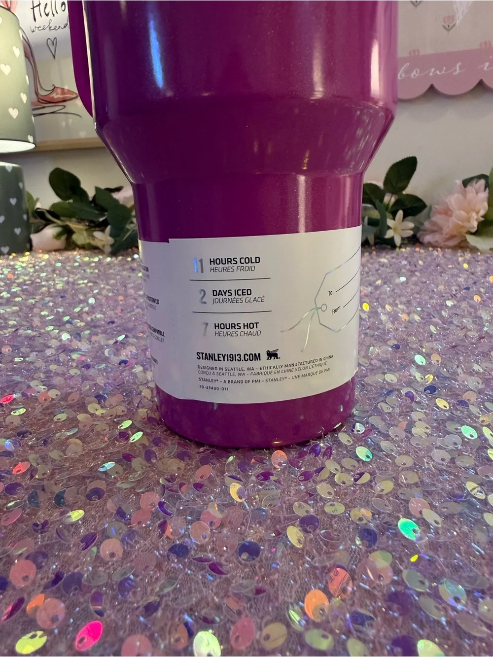 NWT Stanley 40 oz Quencher H2.0 FlowState Tumbler in “Punch Shimmer” 🩷✨ - Picture 4 of 9